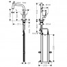 Hansgrohe Metris M71 drezová batéria 220 s vyťahovacou spŕškou 2jet, sBox vzhľad nerezu 73800800