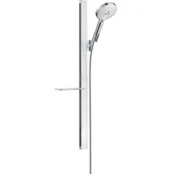 Hansgrohe Raindance Select S sprchový set 120 3jet s nástennou tyčou 90cm s poličkou biela/chróm, 27648400