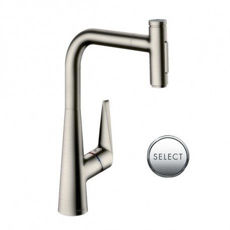 Hansgrohe Talis Select M51 drezová batéria 300 s vyťahovacou sprškou 2jet, sBox, vzhľad nerez,73867800