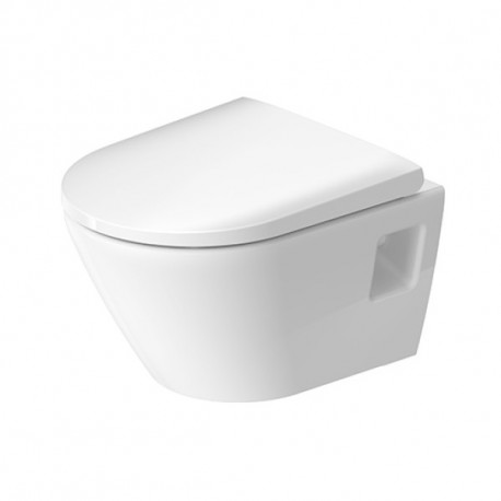 Duravit D-NEO závesná WC misa 37 x 48 cm Compact, Rimless, 2587090000 + WC sedátko SoftClose 0021690000, biela 45870900A1