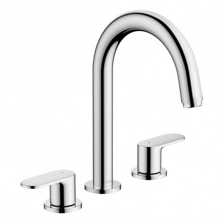 Hansgrohe Vernis Blend trojotvorová umývadlová batéria 150 s odtokovou súpravou s tiahlom, EcoSmart, chróm, 71553000