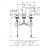 Hansgrohe Vivenis 3-otvorová umývadlová batéria 90 s odtokovou súpravou a tiahlom matná čierna, 75033670