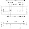 Hansgrohe Xelu Q doska pod umývadlo 1360 x 550 mm s 2 výrezmi pre umývadlo, bez otv. pre batériu, diamantová matná sivá, 541189