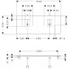 Hansgrohe Xelu Q doska pod umývadlo 1360 x 550 mm s 2 výrezmi pre umývadlo na dosku s otvorom pre batériu, prírodný buk, 541252