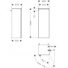 Hansgrohe Xelu Q skrinka strednej výšky 400 x 350 mm, pánty vpravo, tmavý orech, rukoväť chróm, 54134000