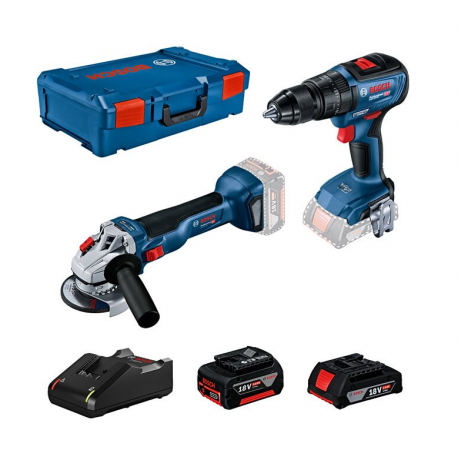 BOSCH GWS18V-10 + GSB18V-50 sada akku náradia kombo 0615990M9K