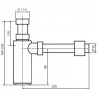 SANIT umývadlový sifón DESIGN 5/4 x 225mm, DN32, chróm, 31.017.00..0000