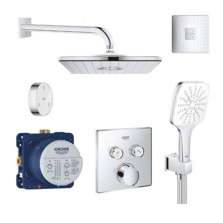 GROHE SmartControl sprchový systém s hlavovou sprchou 2jet a batériou, ručná sprcha 2jet ,hadica, drržiak, chróm, 441836