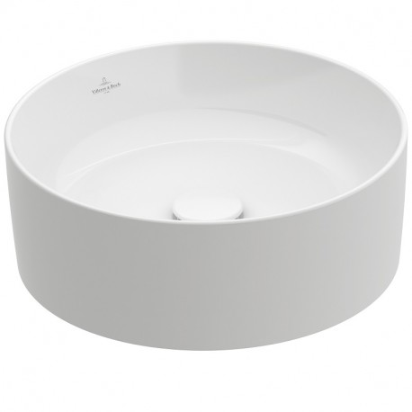 VILLEROY & BOCH Collaro umývadlo na dosku priemer 40cm bez prepadu alpská biela s CeramicPlus 4A1840R1