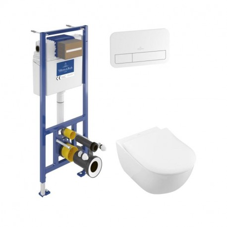 Villeroy & Boch predstenový modul ViConnect Pro S + WC misa SUBWAY 2.0 DirectFlush, CeramicPlus, sedátko Slim SoftClose, tlačít