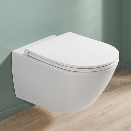 VILLEROY & BOCH Universo WC závesná s TwistFlush, so SoftClosing sedátkom alpská biela s CeramicPlus 4670T9R1