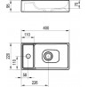 RAVAK VEDA umývadlo mini Slim 400 x 220 mm biela XJX01240000