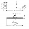 Hansgrohe Vernis Shape horná sprcha 230 1jet 26281000 + rameno 240mm chróm, 412597