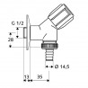 SCHELL Comfort 1/2"-3/4" ventil výtokový šikmý práčkový s klapkou chróm 033860699