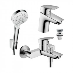 Hansgrohe Logis SET 3v1 sada pre vaňu a umývadlo chróm, 71400000+26694400+71077000