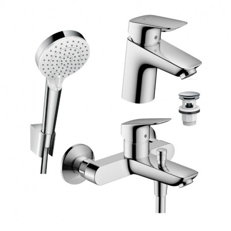 Hansgrohe Logis SET 3v1 sada pre vaňu a umývadlo chróm, 71400000+26694400+71077000