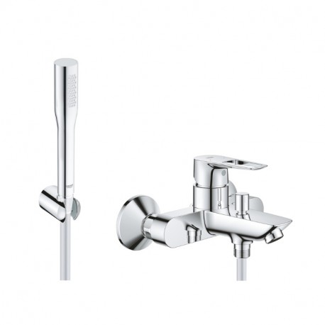 Grohe BAULOOP nástenný set 2v1, vaňová batéria s vaňovým setom Vitalio 1,5 m chróm, 434533