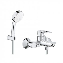 Grohe BAULOOP nástenný set 2v1, vaňová batéria s vaňovým setom Tempesta 1,5 m chróm, 434527