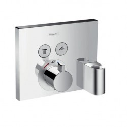 Hansgrohe ShowerSelect termostatická batéria pre 2 spotrebiče k telesu pod omietku s prípojom hadice a držiakom chróm, 15765000