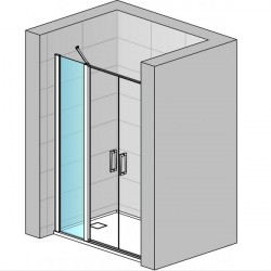 SANSWISS DIVERA Walk-In pevná stena 60cm čierna matná, číre sklo D22FF0600607