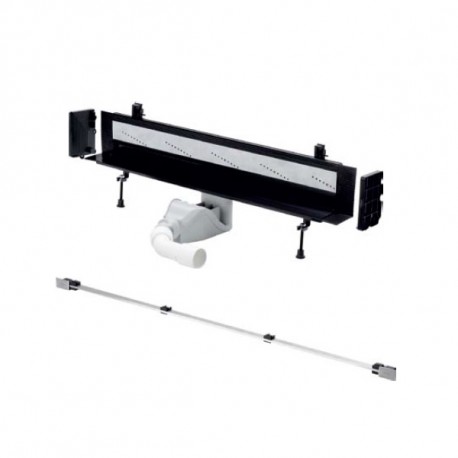 VIEGA ADVANTIX Vario - sprchový stenový štrbinový žľab nastaviteľný 30 -120cm + rošt matný nerez, Komplet 2v1.