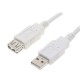 Kábel USB 2.0 LOGO USB A M- USB A F, 0.3m, čierny/biely