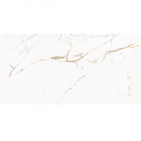 ECOCERAMIC GOLDEN 60 x 120 cm,dlažba, leštená lesklá REKT. mramorová biela so zlatou žilou