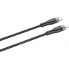 Dátový kábel FIXED Cable USB-C/USB-C a podporou PD 0.5m USB 2.0 100W opletený čierny
