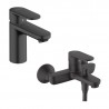 Hansgrohe VERNIS Blend set 2v1 vanová batéria 71440670 s umývadlovou batériou matná čierna 460027