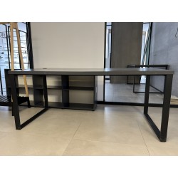 Kancelársky stôl 180 x 80 cm, s otvorom, antracit, STOLPT05 - POUŽITÝ TOVAR