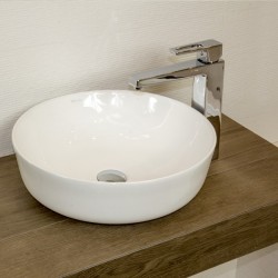 LAVITA CORDOBA - keramické umývadlo na dosku miska 41,5 cm v Slim dizajne bez prepadu biele CORDOBA