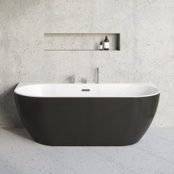 RAVAK FREEDOM W voľne stojaca vaňa ku stene 166 x 80 čierna/biela XC00100027