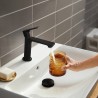 Hansgrohe Rebris E umývadlová batéria 110, CoolStart, matná čierna, 72560670
