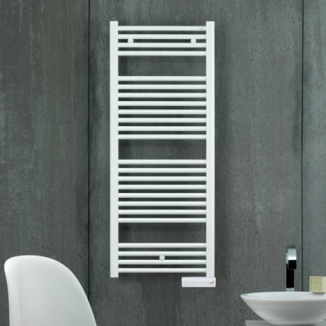 ZEHNDER Virando Electric elektrický radiátor 1276 x 500 mm s vykurovacou tyčou 750W RAL9016 biela, ABE-120-050/TF