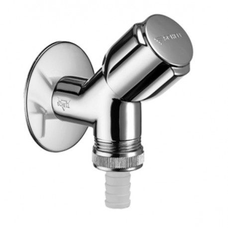 SCHELL Comfort výtokový šikmý práčkový ventil 1/2"-3/4" s klapkou chróm 033860699 SCHELL Comfort výtokový šikmý práčkový ventil 1/2"-3/4" s klapkou chróm 033860699