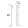 SAPHO PILON radiátor 270x1800mm, so 4 háčikmi, čierna matná IZ122T