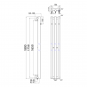 SAPHO PILON radiátor 196x1800mm, so 3 háčikmi, biela matná IZ127T