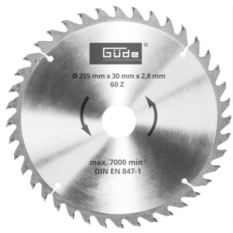 GUDE HM 255x30 60Z kotúč pílový GUDE HM 255x30 60Z kotúč pílový