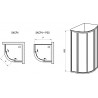 RAVAK Supernova štvrťkruhový sprchový kút štvordielny SKCP4-90, 88-90 cm, biela/číre sklo 3117O102Z1