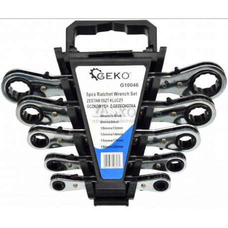 GEKO 5d sada kľúčov račnová obojstranná