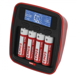 EMOS Inteligentná nabíjačka BCN-42D + 4xAA 2700mAh, 1603029000