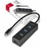 USB HUB AXAGON HUE-S2C Type-C 4x USB3.0, charging hub Micro USB