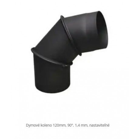 Dymové koleno 120mm, 90°, 1,5 mm, nastaviteľné