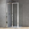 RONAL ARELIA 90 set dvere sprchové zalamovacie + stena bočná strieborná leštená číre sklo s AQP - ROZBALENÝ TOVAR