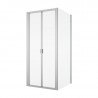 RONAL ARELIA 90 set dvere sprchové zalamovacie + stena bočná strieborná leštená číre sklo s AQP - ROZBALENÝ TOVAR