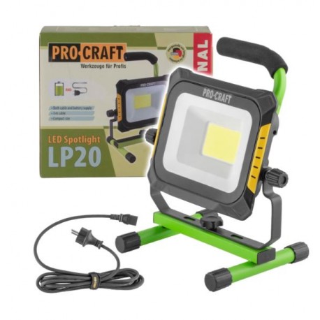 PROCRAFT LP20 reflektor bez batérie a nabíjačky