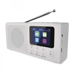 EMOS E0091 biele prenosné rádio s Bluetooth FM/MP3/DAB/DAB+