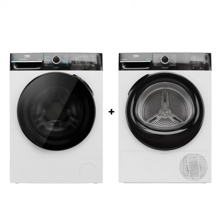 BEKO SET práčka BM3WFU4841WBC ( A, 8kg ) + sušička bielizne BM3T3724WAA
