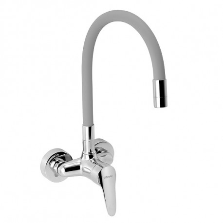 Novaservis Titania Iris New drezová batéria s flexibilným ramenom, rozteč 100mm, striebornošedá-chróm, 94484,0S