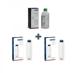 SET DELONGHI odvápňovač 500ml Eco Decalk + 2 x filter do kávovaru ECAM DLS C002